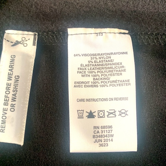 DKNYC black vegan leather front leggings - Picture 4 of 4